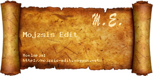 Mojzsis Edit névjegykártya